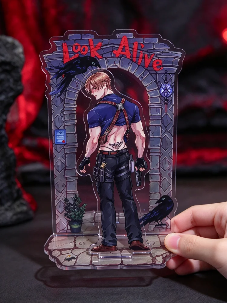Resident Evil Look Alive Acrylic Mirrored Standee Game Character Double Layer Acrylic Stand Fans Collection Tabletop Decor Gift