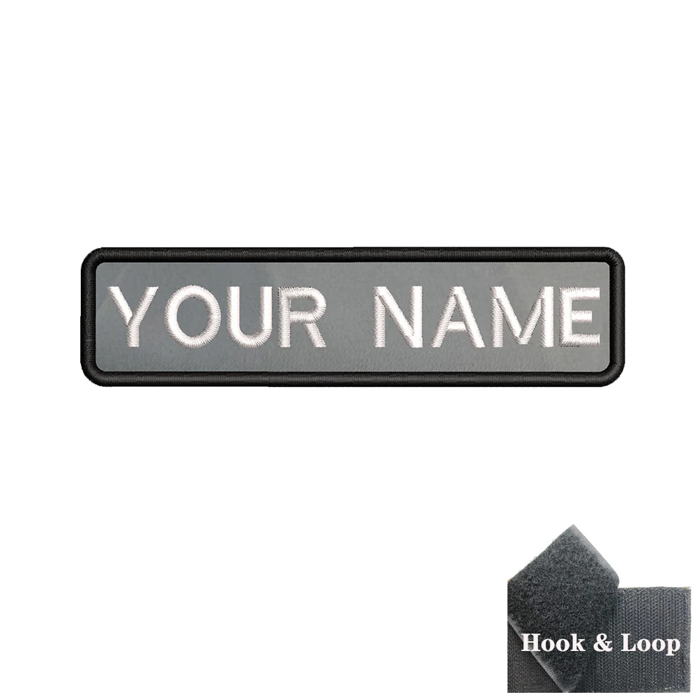 1 ST 10 cm X 2.5 cm Custom Gepersonaliseerde Naam nummer Patch Strepen Badge tags chevrons Armband Ijzer Op Of Haak lus geborduurd