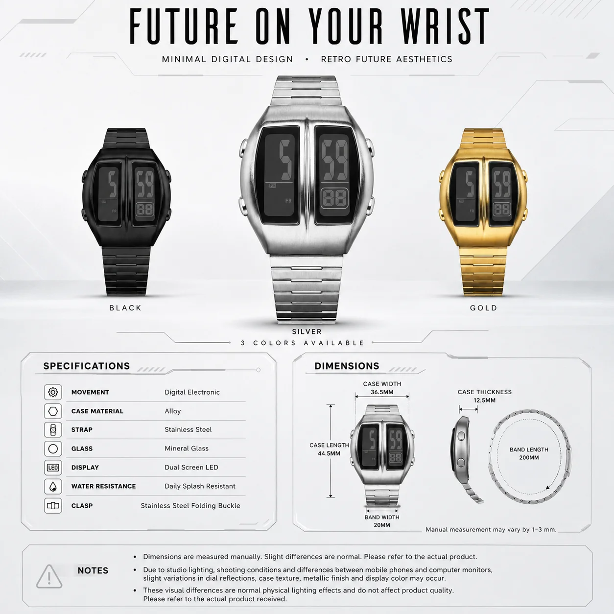 Futuristic Space Capsule Design BGL Ideas Retro Electronic Gift Watches Stopwatch Backlight Day Month Digital Wristwatch BenlyDe