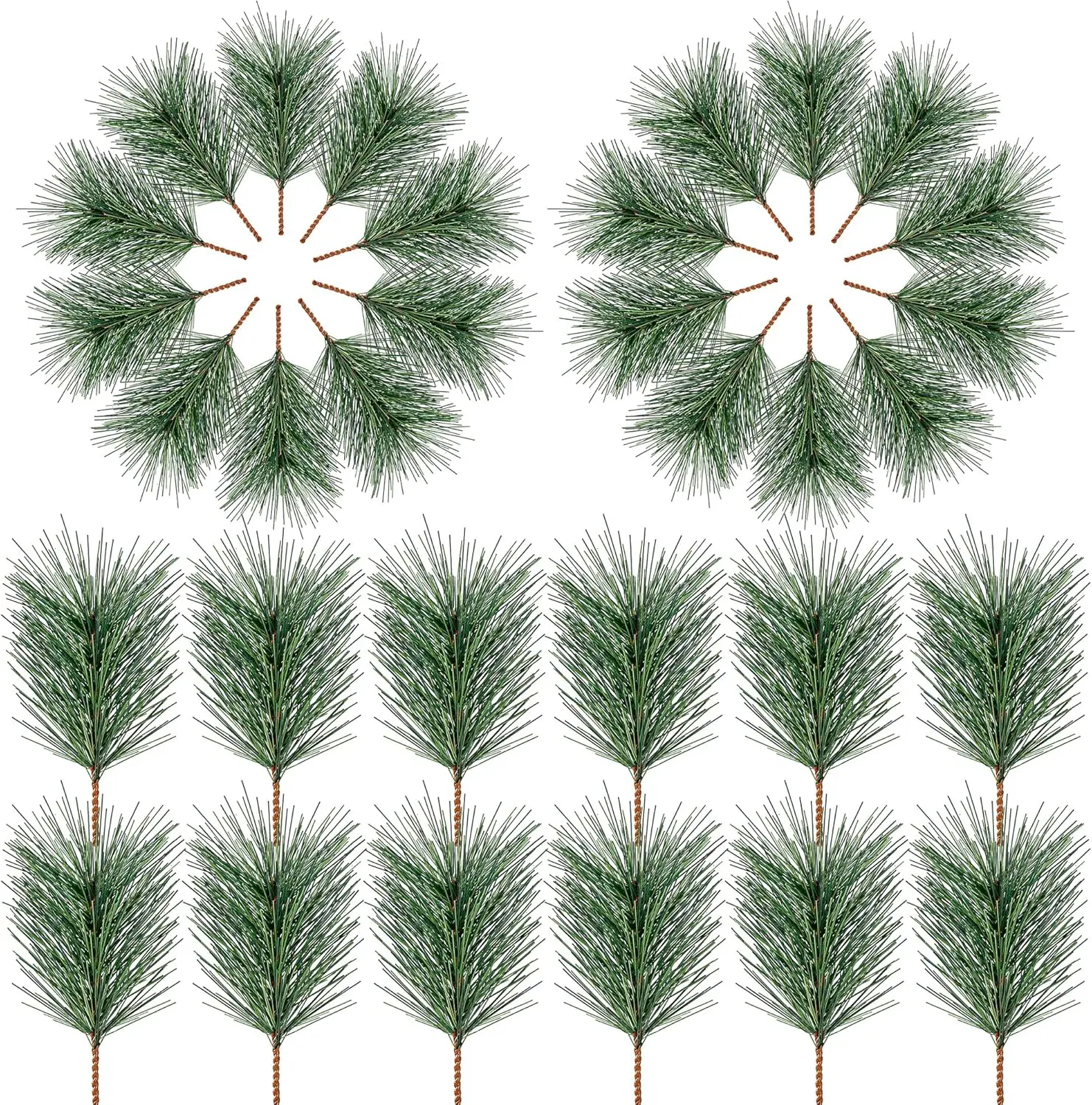 

20Pcs Artificial Pine Needle Branches Snow Pine Fake Plants Christmas Tree Ornaments DIY Garland Wedding Xmas Party Home Decor