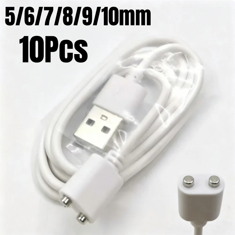 

10Pcs Beauty Instrument Smart Device 2 Pin Magnetic Charging Cable 5/6/7/8/9/10mm Center Spacing Magnet Suctio USB Power Charger