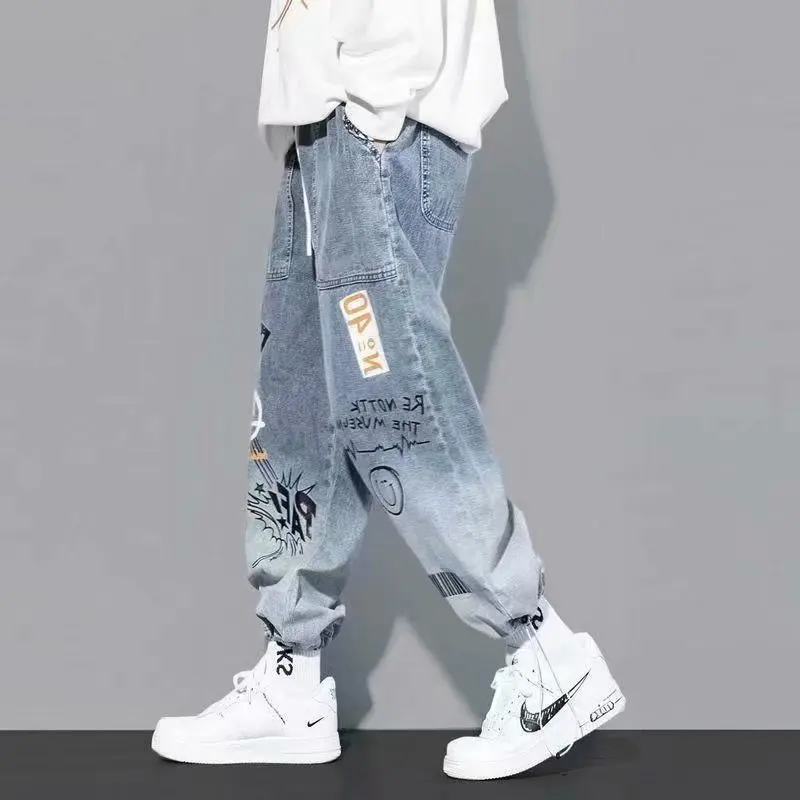 Pantalon Cargo pour hommes, jean décontracté élastique Hip Hop tendance, Streetwear, taille pour Jogging, 2023