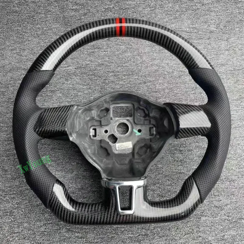 For VW Volkswagen Golf 6 / Sagitar / Bora / Jetta 100% Real Carbon Fiber Steering Wheel (No Paddles)