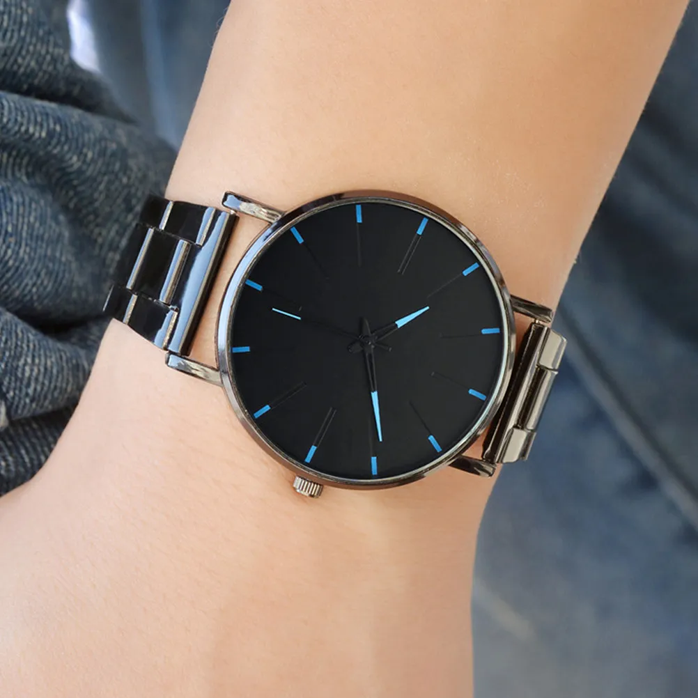 

Повседневные мужские наручные часы с ремешком из нержавеющей стали, точный кварцевый механизм, тонкий циферблат, элегантный дизайн, идеальный подарок для мужа