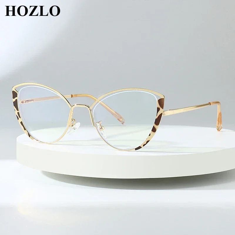 

New Fashion Women Metal Cat Eye Anti Blue Light Myopia Glasses Female Patchwork Color Nearsighted Shortsighted Spectacles 0~-6.0