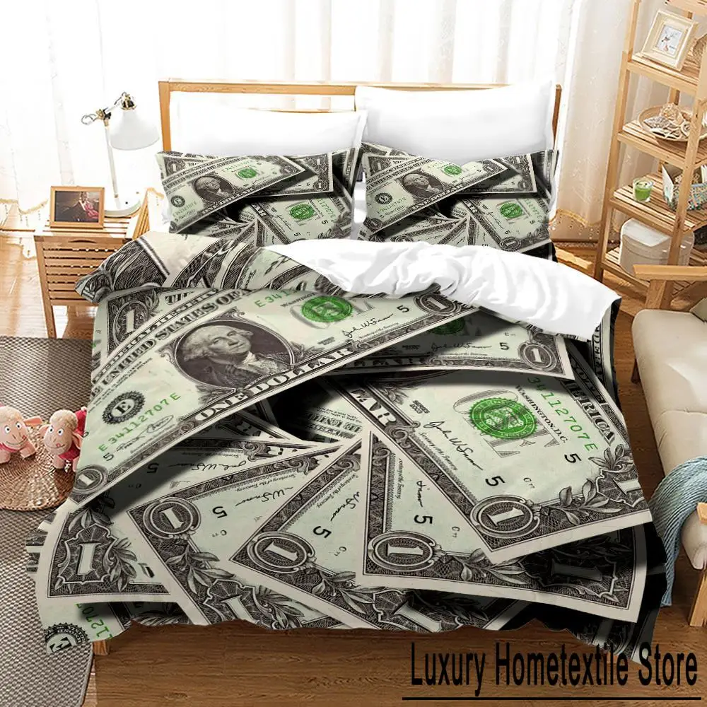 Dollars Bedding Set 3D Print Banknotes Duvet Cover Home Textiles Single Twin Full King Size With Pillowcases Dropshipping