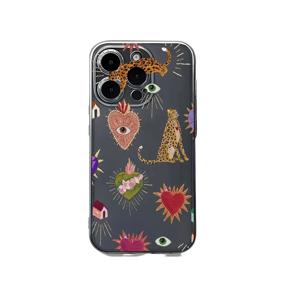 Aesthetic Art Leopard Clear Case for iPhone 16 12 13 mini 11 14 15 Pro Max XR 8 Plus Fashion Cheetah Ultra Thin Silicone Cover - náhled 2