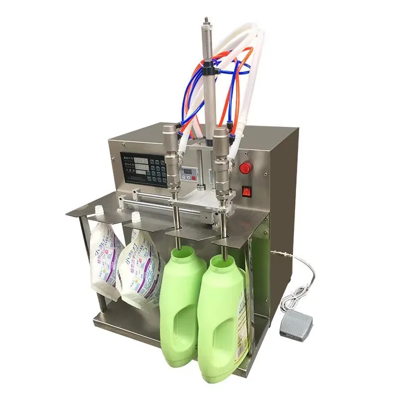 نوع السكك الحديدية المنزلقة برأس مزدوج متخصص في ملء المنتجات السائبة ذاتية الدعم لآلة تعبئة منظفات الحليب والغسيل #2