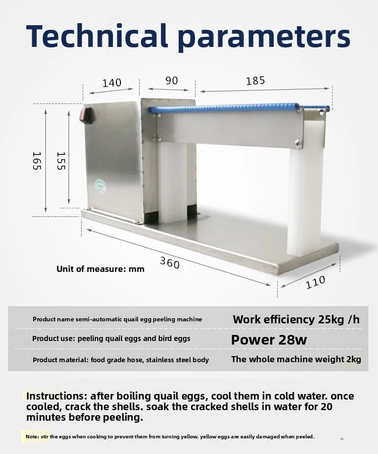 Electric quail egg shelling machine, commercial shelling and peeling artifact