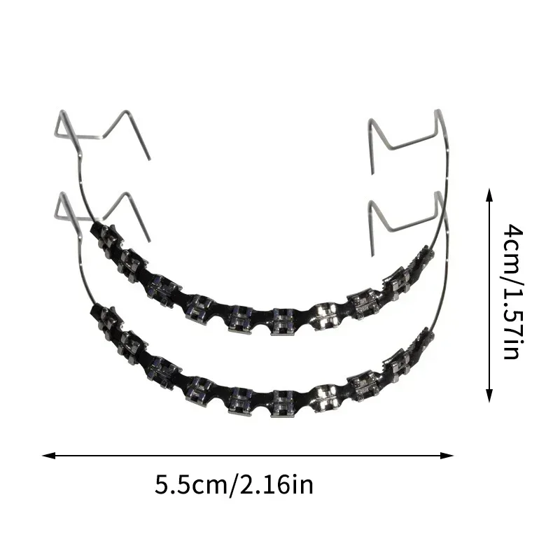 Fashion Braces 1 Pair Colorful Temporary Tooth Decoration With Metal Wires Metal Bracket Orthodontic Ligature Ties High Quality