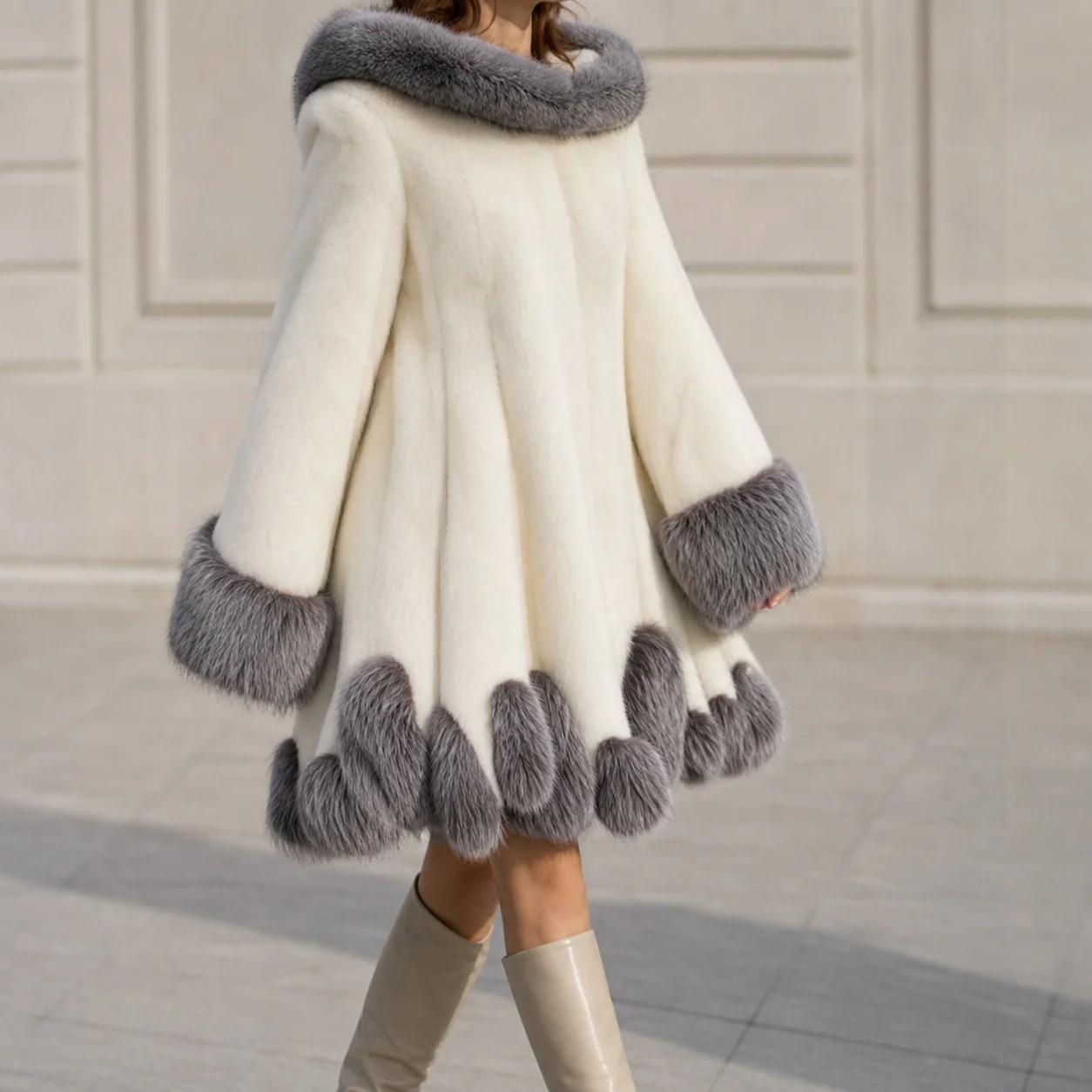 Women's Winter Hooded Mid-Length Long Sleeve Casual Coat – Women Winter Female Jacket Overcoat Women's Winter Clothing Woman