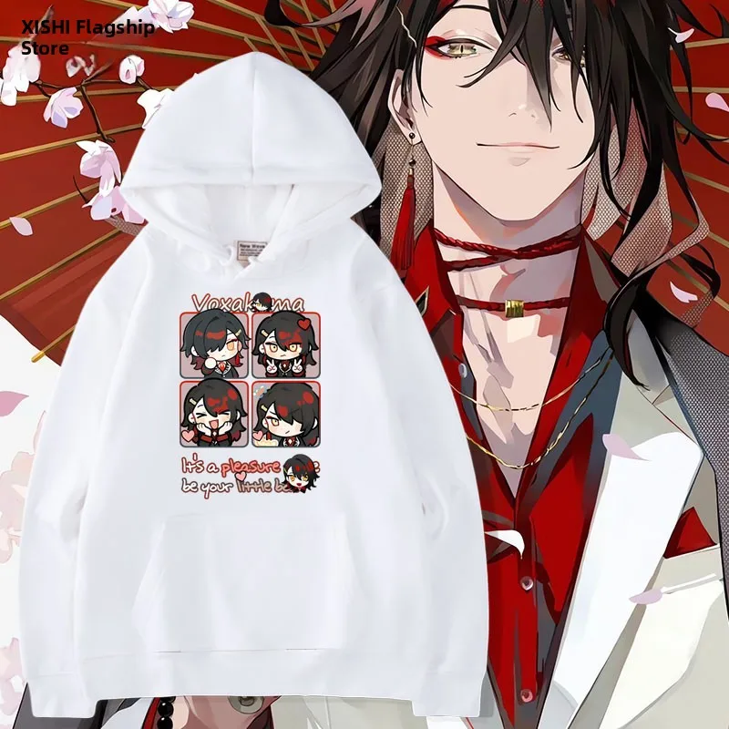 

Толстовка с капюшоном Voxakuma Fce Lined Rainbow Idol Virtual Idol Otaku Culture, мужская повседневная толстовка из смеси хлопка и полиэстера