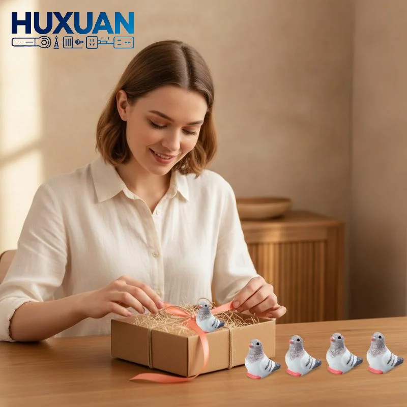 Mini Pigeon Resin Ornament Cartoon Bird Figurine Landscape Accessories DIY Handmade Jewelry Charm 5pcs