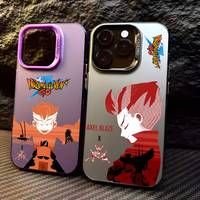 I-InazumaS Elevens Anime Phone Case For IPhone 16 15 14 13 12 11 Plus Pro Max Multicolor Aurora Laser Shockproof Funda Cover