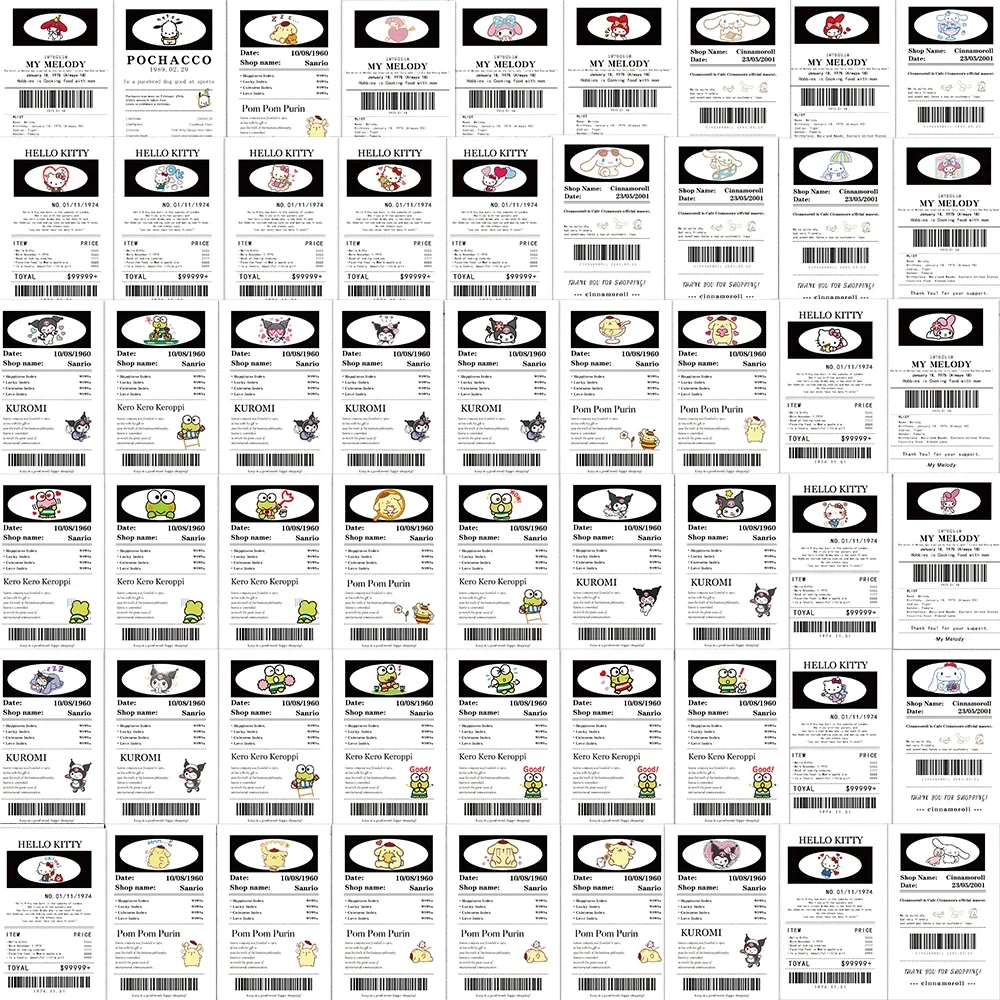 20pcs Kawaii Sanrio Poster Stickers Aesthetic Cinnamoroll Hello Kitty Kuromi Cartoon Labels Decals Stickers for Kids Girls