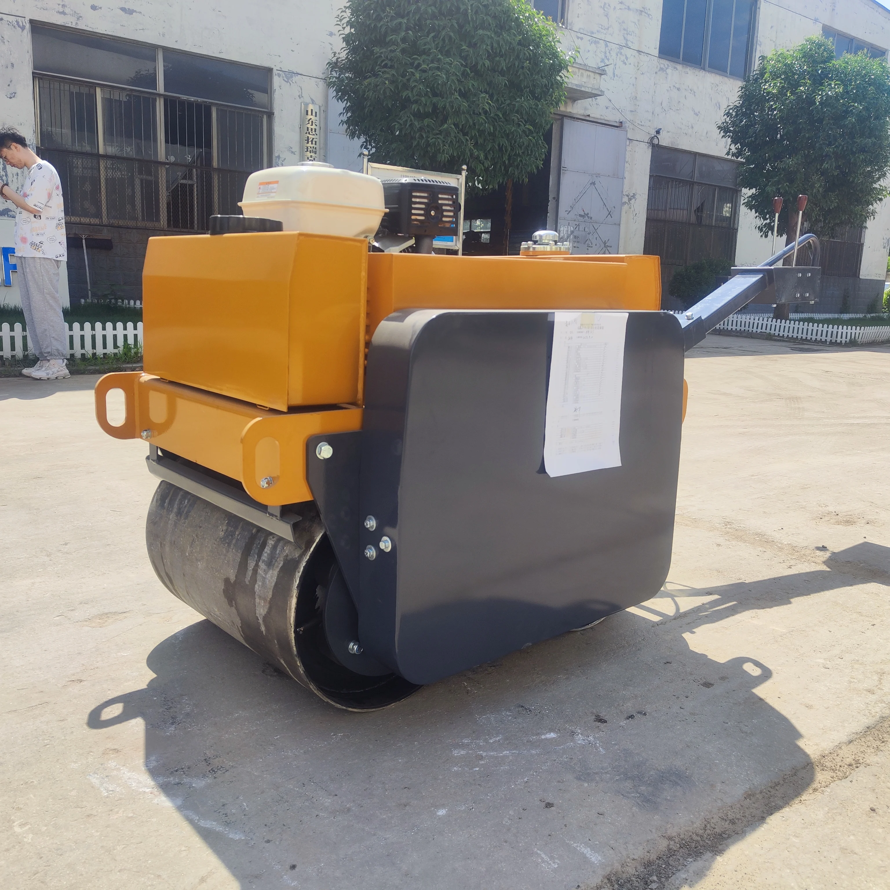 550 kg Walk Behind Mini Vibratory Roller Double Drum Road Roller Storike Mini Small Road Roller Road Compactor with CE