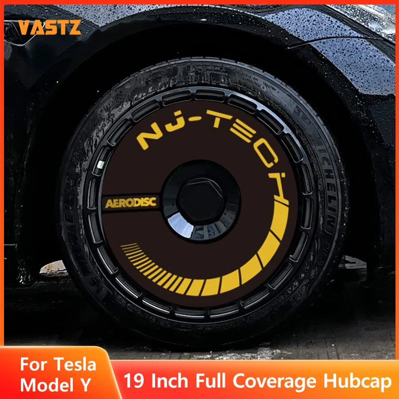 VASTZ for Tesla Model Y 19in Tire Wheel Covers Full Coverage Personalized Custom Hubcaps Rim Protector Replacement Accessories