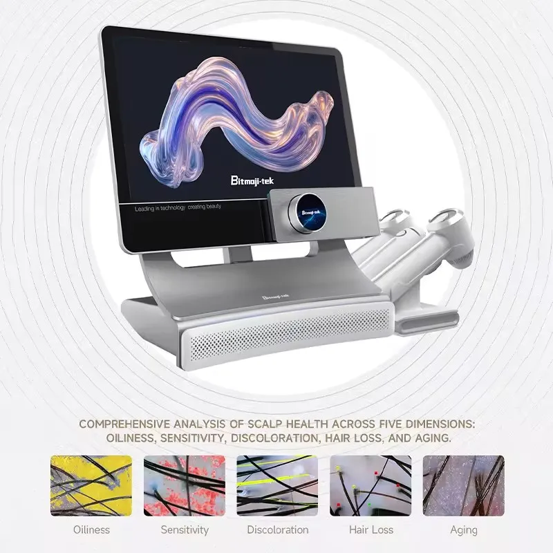 AI Intelligent Scalp Analyzer Machine for Hair Loss Diagnosis 4 Spectrum Trichology Camera System