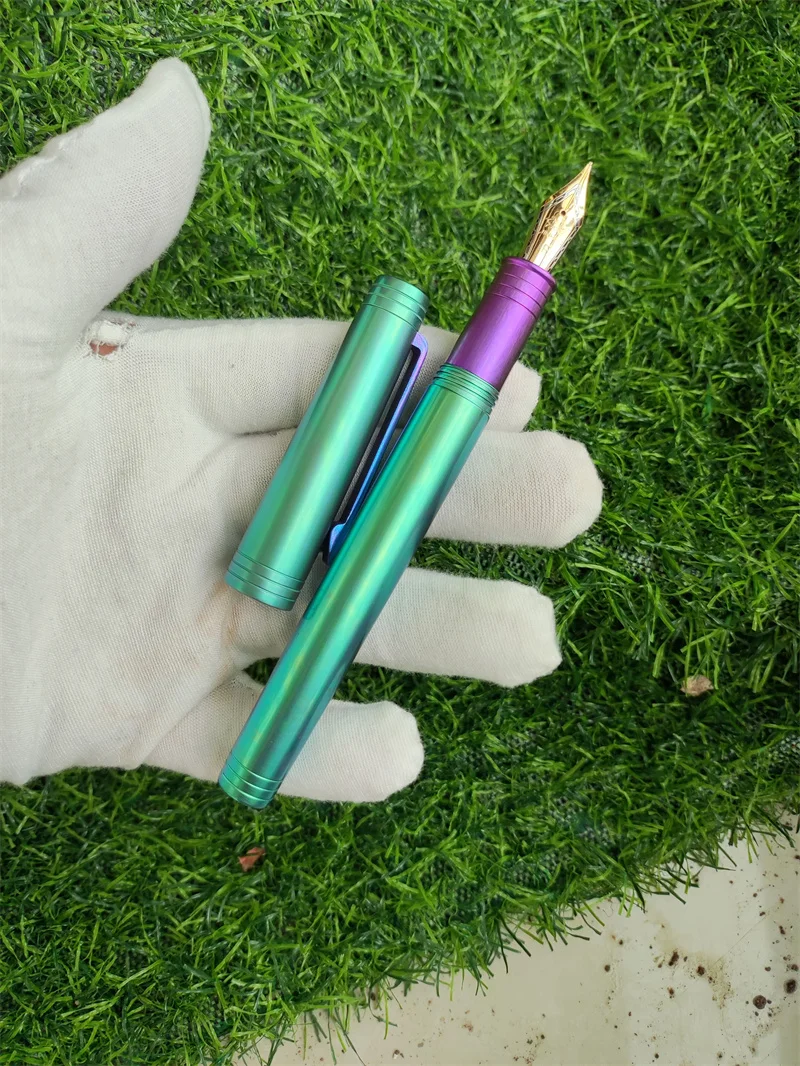 

Green Titanium Ultra-light NO.6 Nib Assembly Fountain Pen Iridium Hand Polished Nib Ink Pen School Supplies Stationery Writing