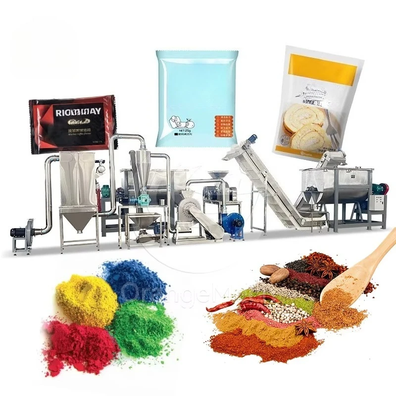 Customized Tea Matcha Powder Grind Pack Machine Sugar Curry Chili Powder Mix and Fill Machine