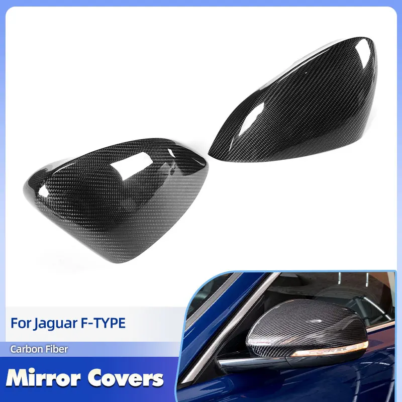 

Car Rear View Mirror Covers Caps Carbon Fiber for Jaguar F-TYPE 2013-2021 Add On Racing Side Mirror Caps Shell Body Kits