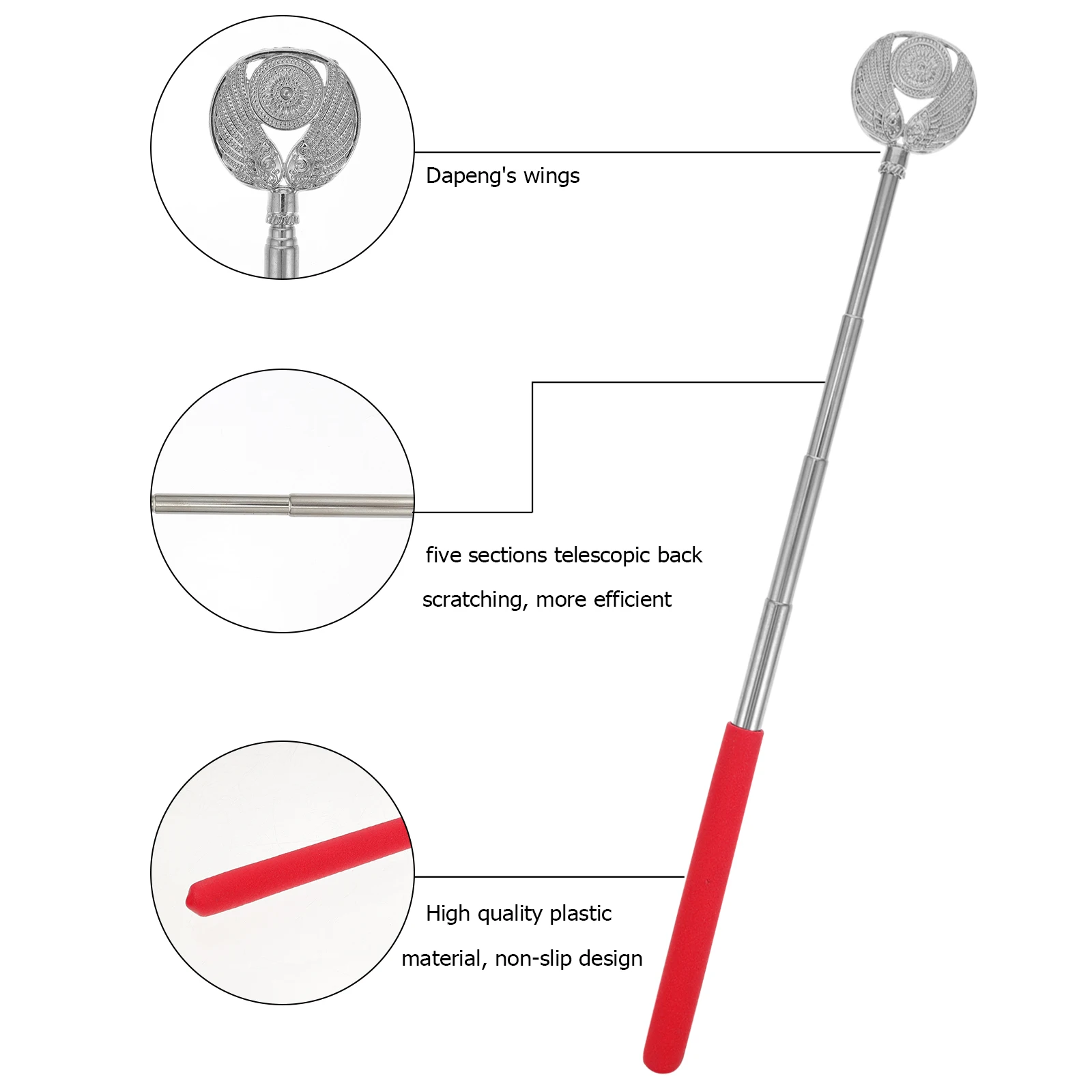 

2 Pcs Tickling Hand Massagers Telescopic Claw Scratching Sticks Tool Back Itching Scratchers Metal