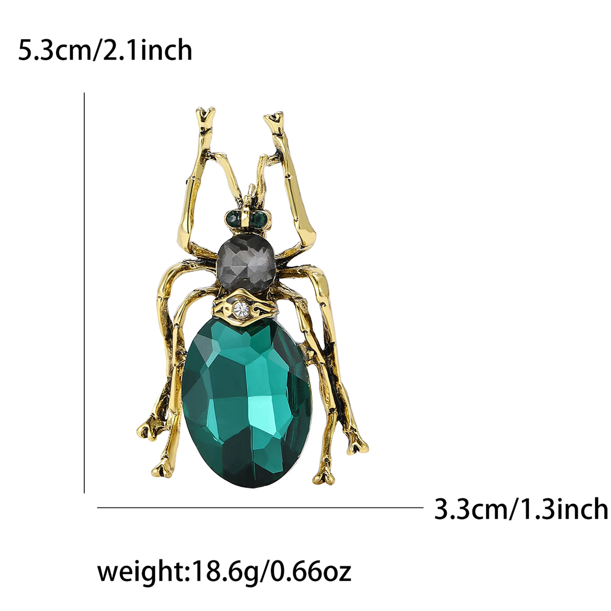 Beaut&Berry Vintage Crystal Beetle Brooches for Women Unisex Insect Pins Friends Party Gifts Banquet Jewellery Accessories