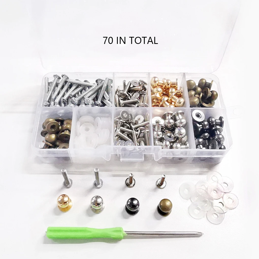 280 Pieces Screws Set Bolts Lugs Nails Copper Portable Multi-Purpose Handbag Tote Bag Replacement Repair Upgrade Part