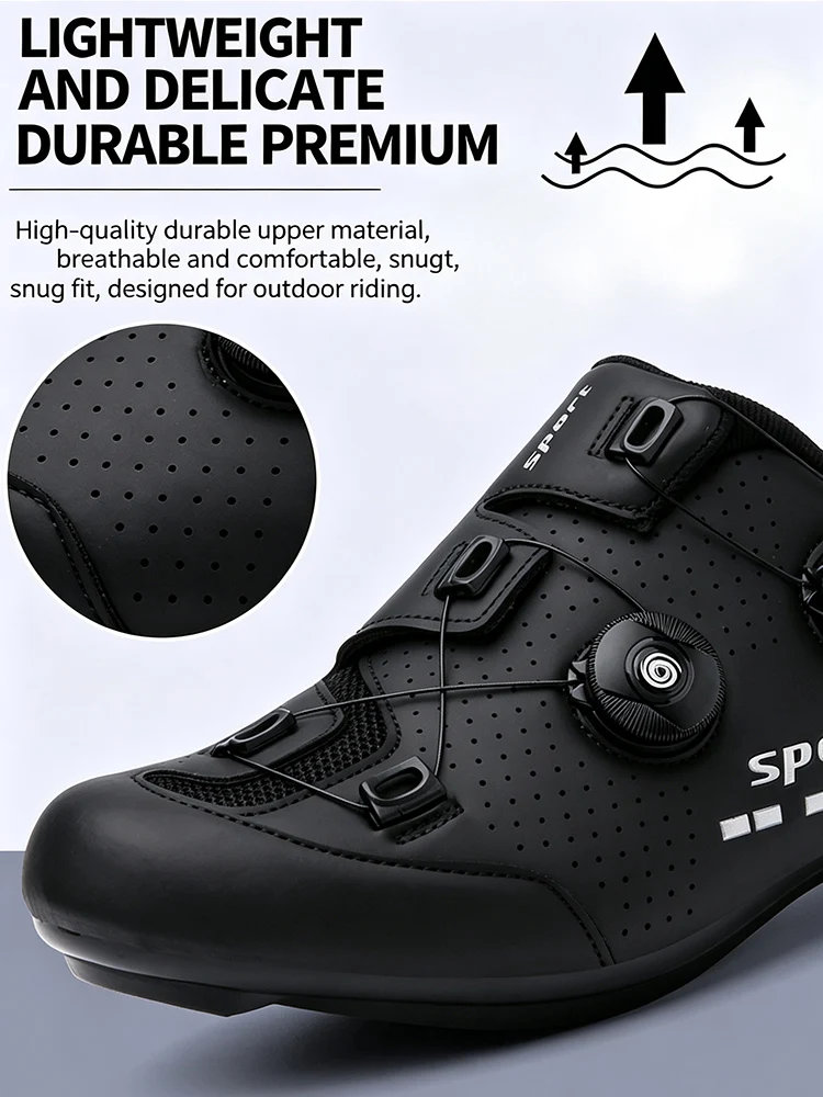Herren- und Damen-Mountainbike-Schuhe, professionell, atmungsaktiv, harte Sohle, verstellbarer Knopf, MTB-Cleat, rutschfest, Offroad-Fahrradschuhe S – Detail 9