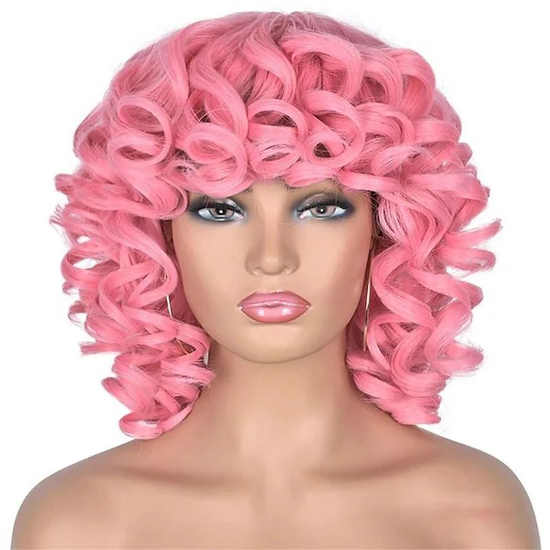 ผู้หญิงแอฟริกันผมหยิกใหญ่หลากสี แต่งกายสำหรับการแสดง  วัสดุใยสังเคราะห์  ชุดคาบาเรต์  เข้าชุดกับผมหยิกสั้น