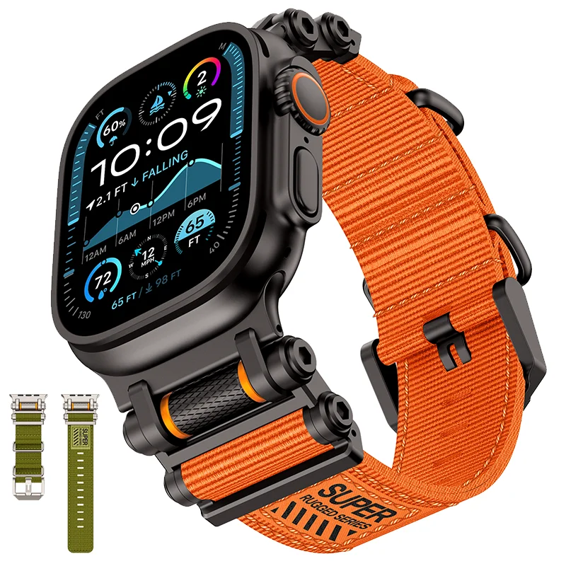 

Roller Strap for Apple Watch Ultra 2 Band 49mm 44mm 45mm 42mm 46mm Nylon Loop Bracelet For IWatch Series 10 9 8 7 6 4 SE Correas