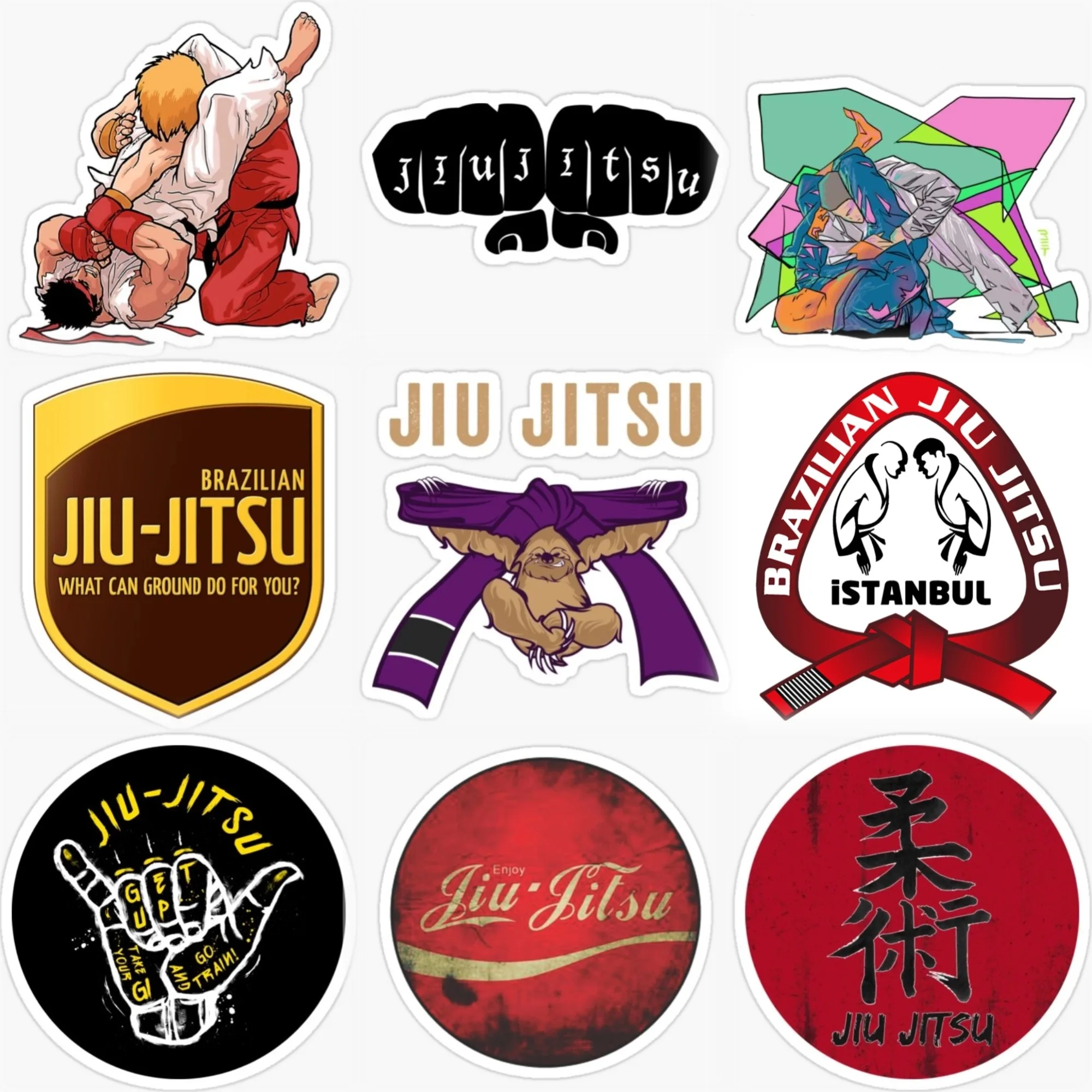 

Jiu Jitsu BJJ Wrestle Creative PVC Sticker for Decorate Car Motorcycle Van Truck Helmet Window Fridge Wall Decal Accessories