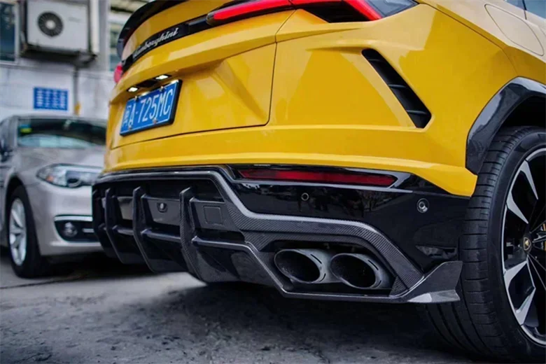 

LANOUT High quality 3K true carbon fiber rear diffuser for Lamborghini URUS body kit front lip two-piece set