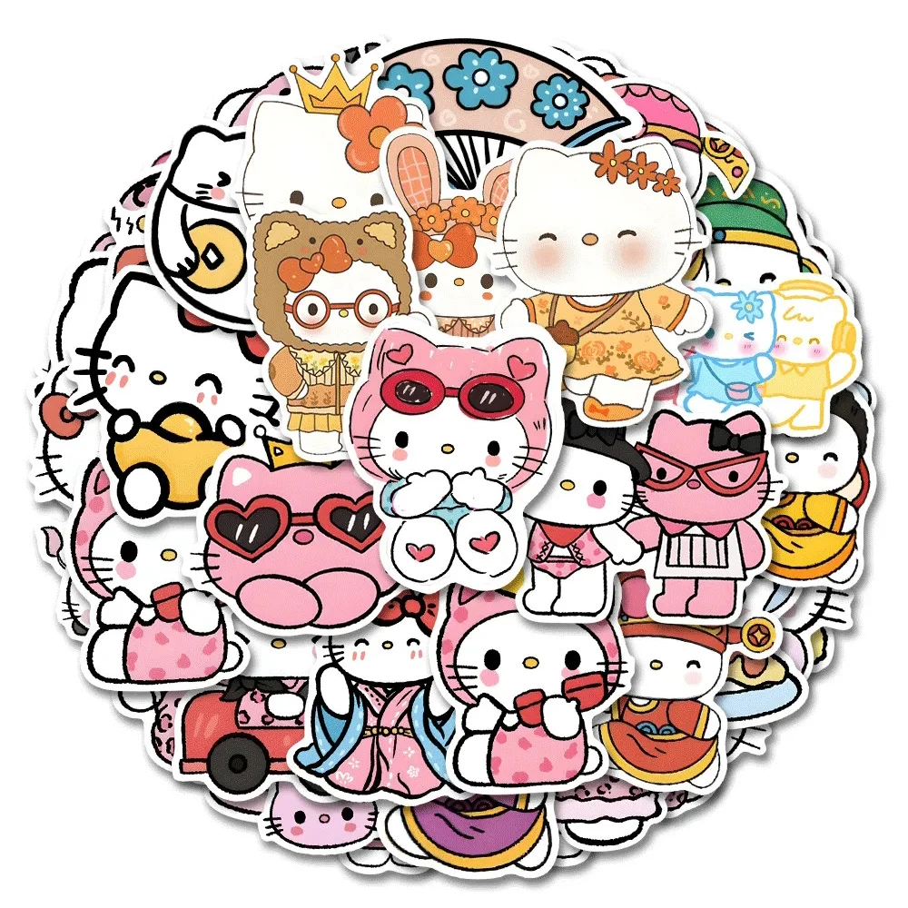 10/30/49PCS Cute Hello Kitty Cartoon Stickers Aesthetic Graffiti Decals for Kids Toy DIY Notebook Helmet Waterproof Sticker Gift