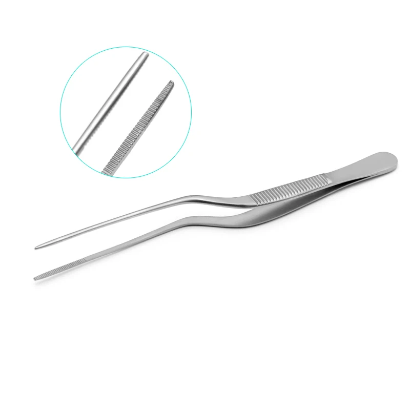 Stainless steel gun tweezers Experimental tissue culture Western food dish setting tool clip ear nose throat clip fish bone tita