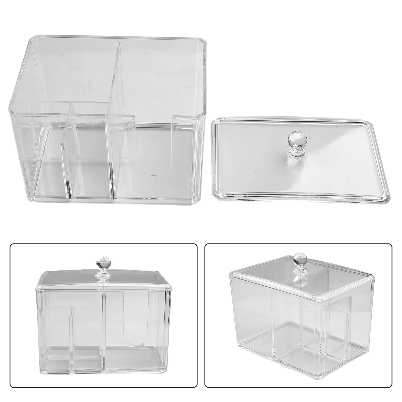Easy Access  Easy Beauty Acrylic Cotton Pad Dispenser with U Shape Cut Design  Convenient and Practical for Everyday Use