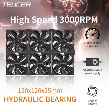 12cm high speed large air volume 3000RPM Btc mining machine workstation cabinet 12v fan server case cooling system fan kit