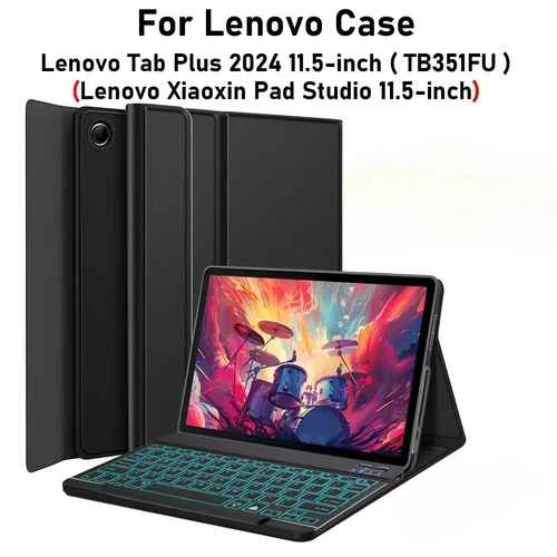 Funda con teclado para Lenovo Tab Plus 2024, funda para teclado de tableta TB351FU de 11,5 pulgadas para Lenovo Xiaoxin Pad Studio de 11,5 pulgadas