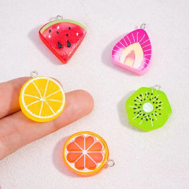 10pcs Colorful Simulation Fruits Charms 22*27mm for DIY Pendant Earrings Necklace Jewelry Accessories