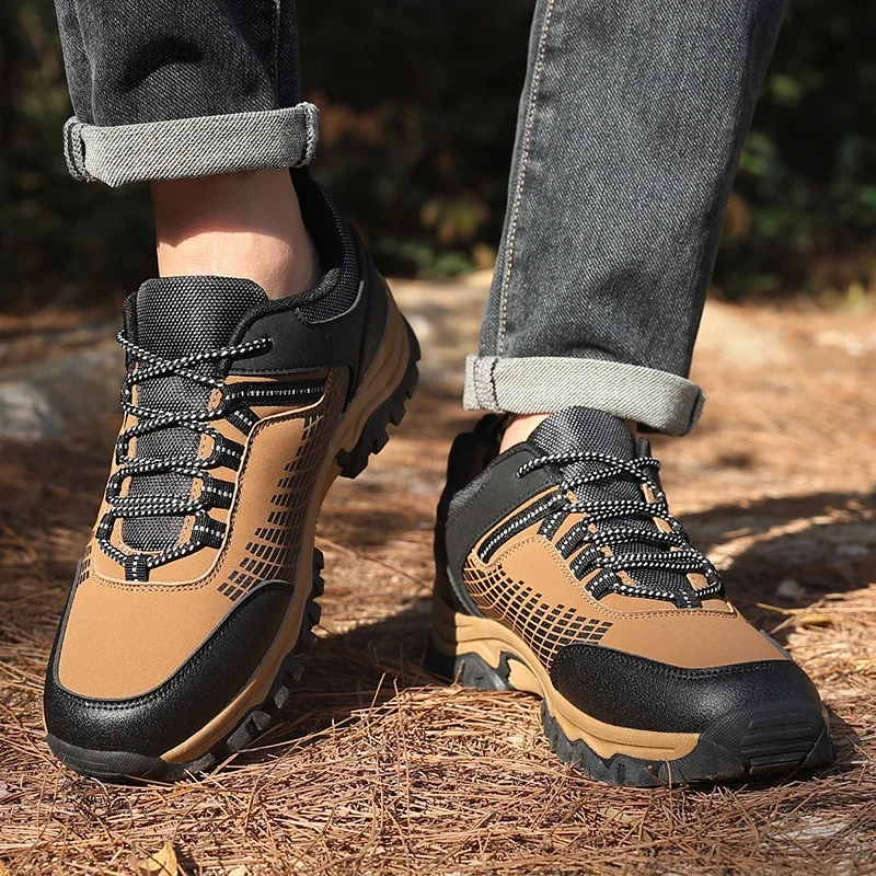 

Autumn New Hiking Shoes Men's Casual Leather Shoes Breathable and Lightweight Outdoor Hiking Men's Shoes Business Leather Shoes