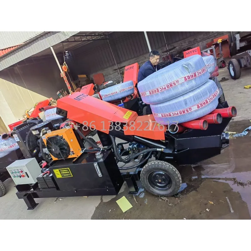 Construction and Building Machinery Small Mini Diesel Pump Cement Concrete Mixer Pump for Sale Electric Provided Pump Truck 3200 view 2
