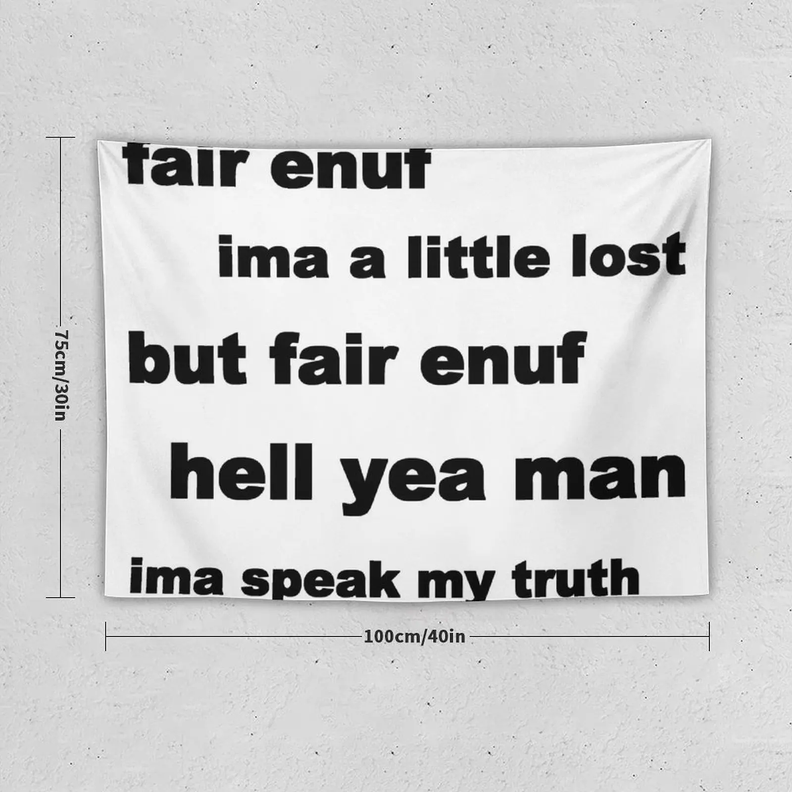 Fair Enuf Pack Tapestry Carpet Wall Wallpaper Bedroom Room Aesthetic Tapestry