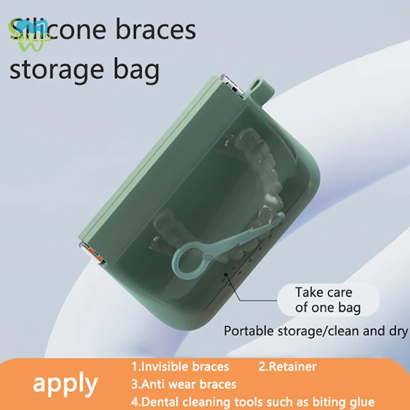 سيليكون حالة وقائية الأسنان الزائفة ، علبة علبة أسنان ، تقويم الأسنان الأقواس ، حالة التجنيب ، فتحات التهوية #2