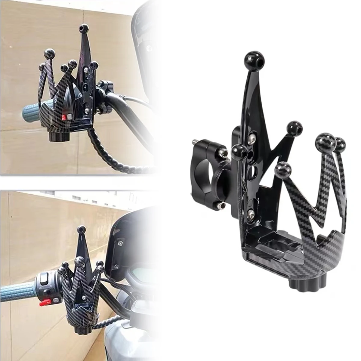 Handle bracket crown shaped water cup holder aluminum alloy bracket for motorcycles suitable for CFMOTO 450SR 450NK CF450-6