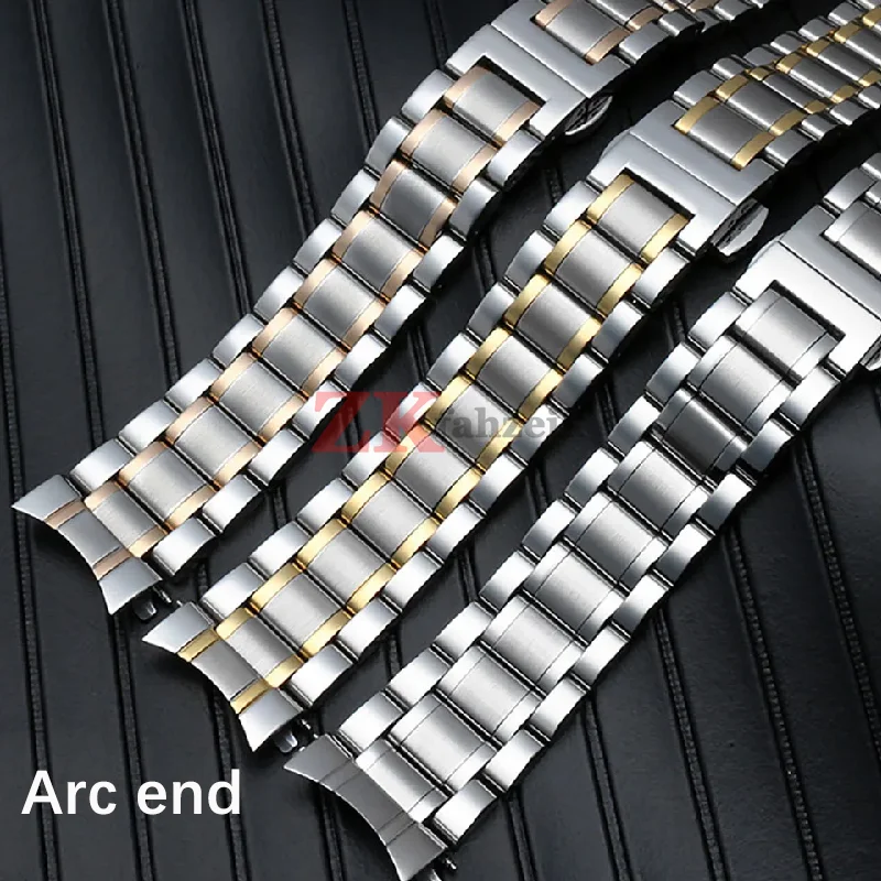 Curved end stainless steel watch straps 12/13/14/15/16/17/18/19/20/21/22/23/24mm steel banding bracelet Relogio Masculino