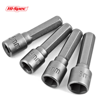 Hi-Spec Single Socket Drive Impact  Socket Set Non-Magnetic Hexagon Socket Cr-Mo Steel  Wrench Adapter Nut Bolt Drill Bits Set