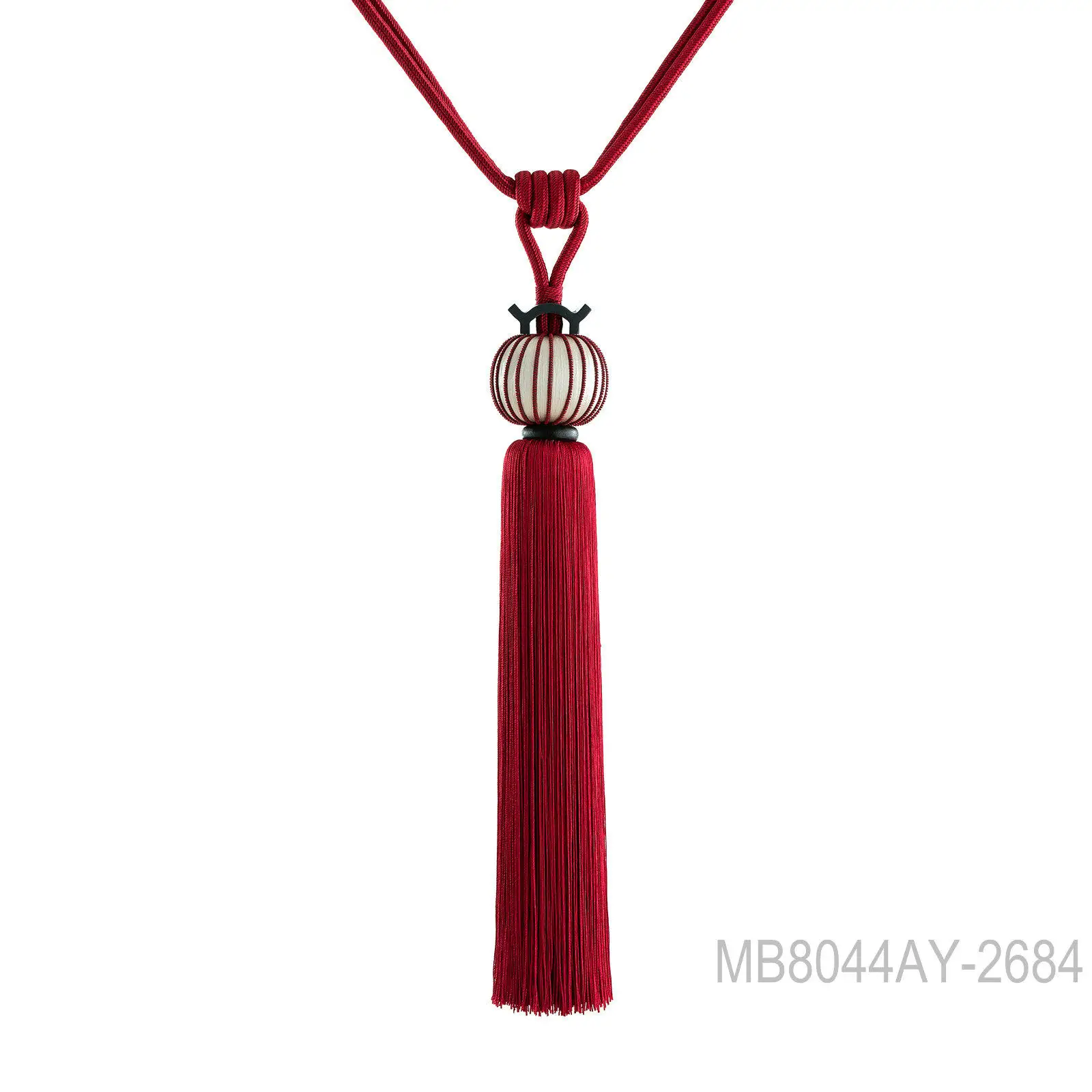 Chinese Style Curtain Tiebacks with Lantern Pendant & Tassel Traditional Oriental Window Decor Elegant Curtain Accessories