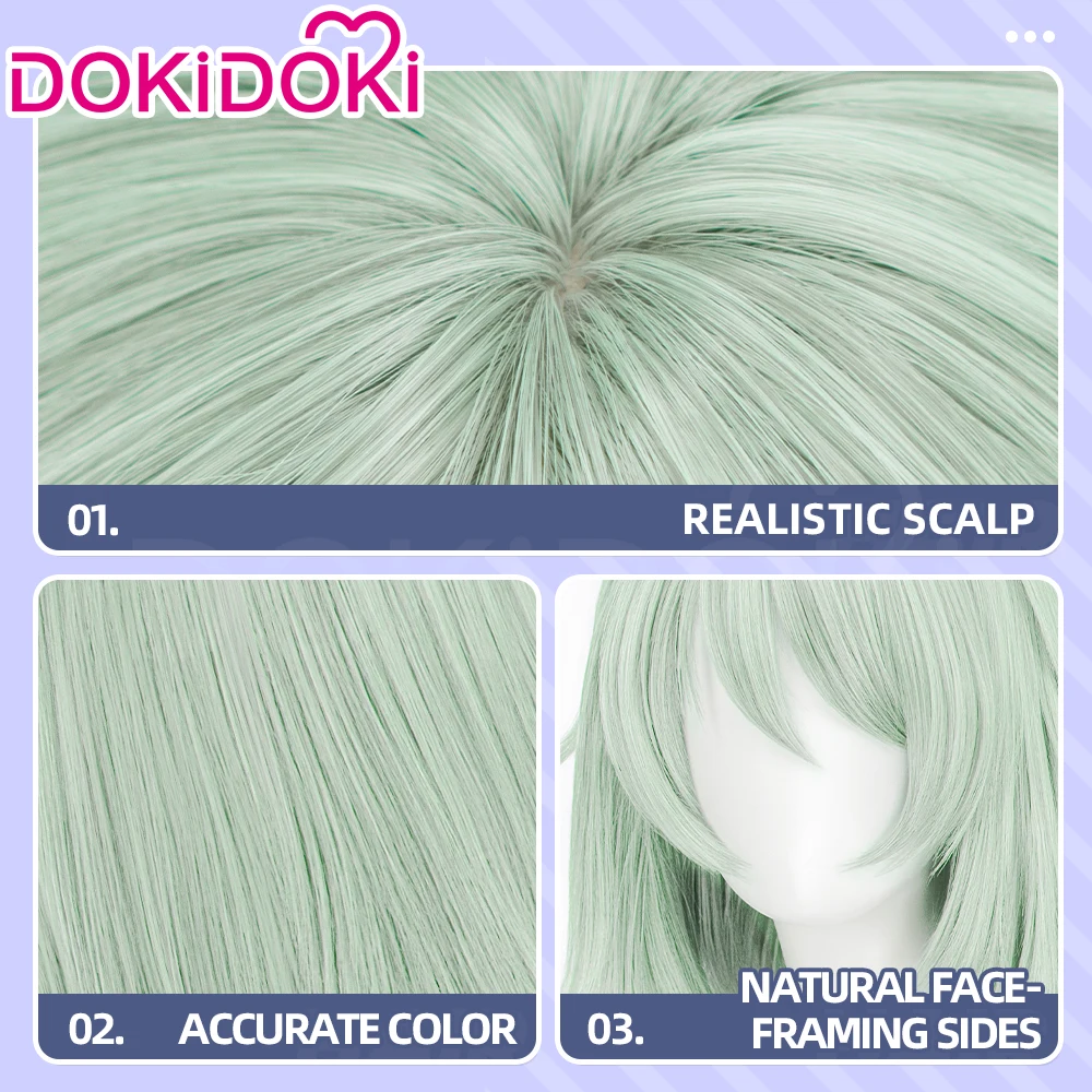 Genuine Satou Yaniko Cosplay Wig Anime Yani Neko DokiDoki Women Cute Green 35cm Short Hair Chainsmoker Cat Halloween Wig Cap view 6