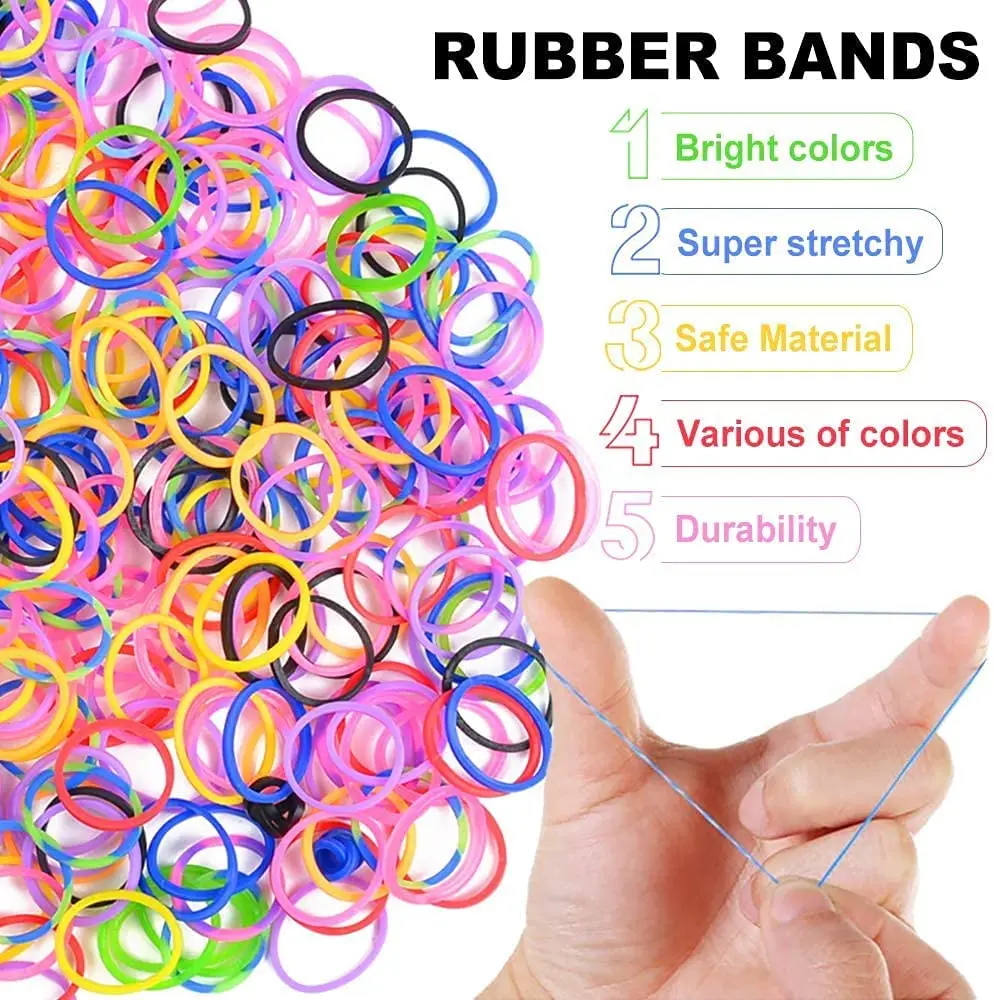 

600pcs Rubber Loom Bands Craft Kit for Woven Bracelet Making Toys for Girls Rubber Bands for Bracelets DIY Knitting Crocheting