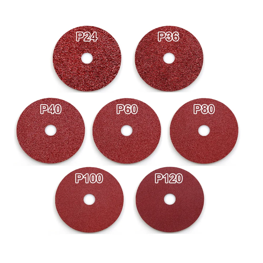 5 pcs Hard Fiber Sandpaper Abrasive Sanding Disc for Wood Furniture Hardware Grinding